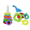 LEAN TOYS Giraffen-Pyramidenpuzzle 13 Kreise Bunt 43cm x 18cm x 18cm