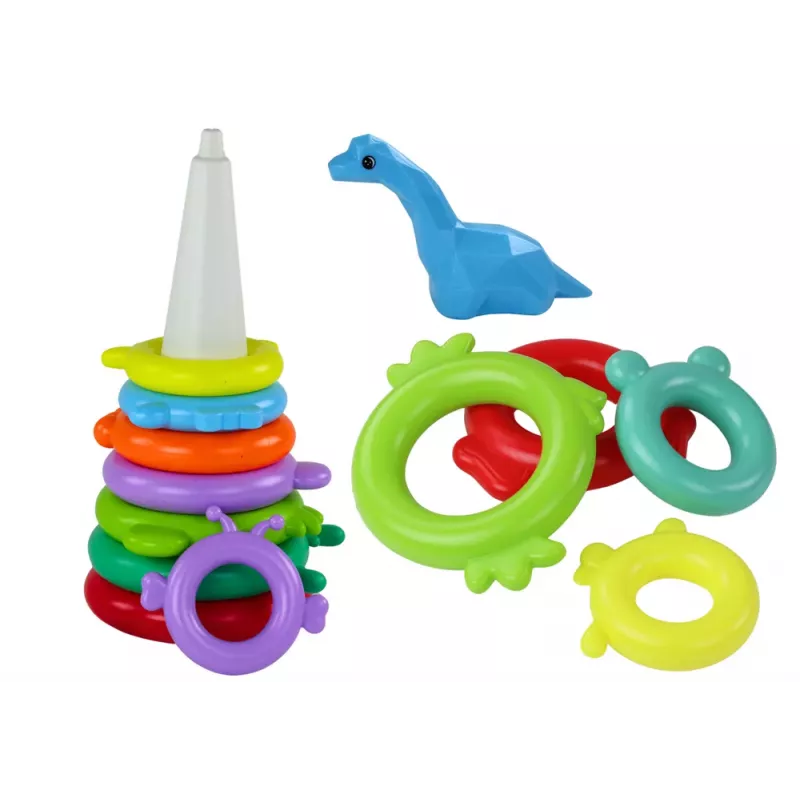 LEAN TOYS Giraffen-Pyramidenpuzzle 13 Kreise Bunt 43cm x 18cm x 18cm