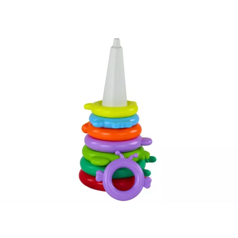 LEAN TOYS Giraffen-Pyramidenpuzzle 13 Kreise Bunt 43cm x 18cm x 18cm
