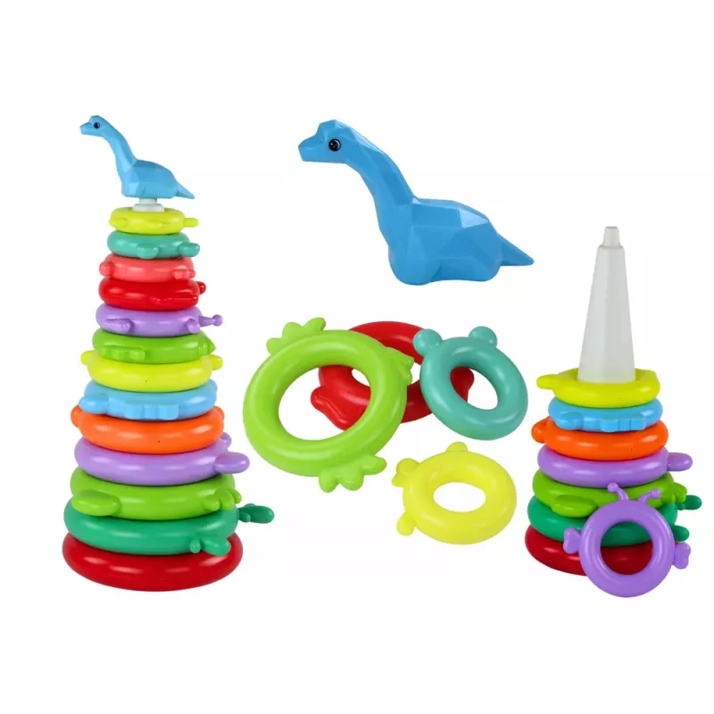 LEAN TOYS Giraffen-Pyramidenpuzzle 13 Kreise Bunt 43cm x 18cm x 18cm
