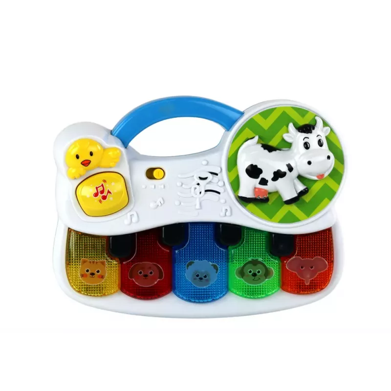 LEAN TOYS Kleines Klavier für Kleinkinder, Tiere, Lichter, Geräusche
