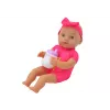 LEAN TOYS Babypuppe mit rosa Kleidung, Haarband und Fütterzubehör