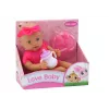 LEAN TOYS Babypuppe mit rosa Kleidung, Haarband und Fütterzubehör