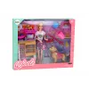 LEAN TOYS Puppenset mit Hunden, Katze und Tierarztzubehör