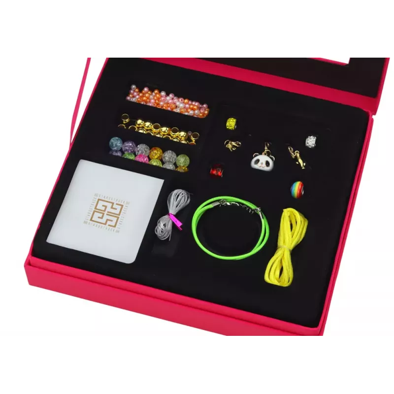 LEAN TOYS Set zur Herstellung von Schmuckarmbändern, Perlen und Anhängern