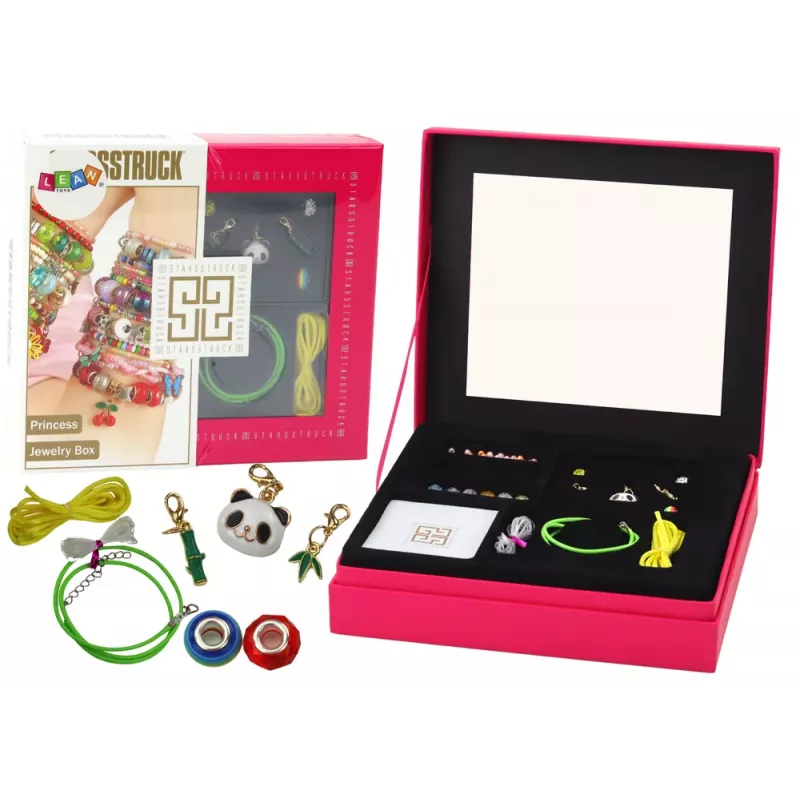 LEAN TOYS Set zur Herstellung von Schmuckarmbändern, Perlen und Anhängern