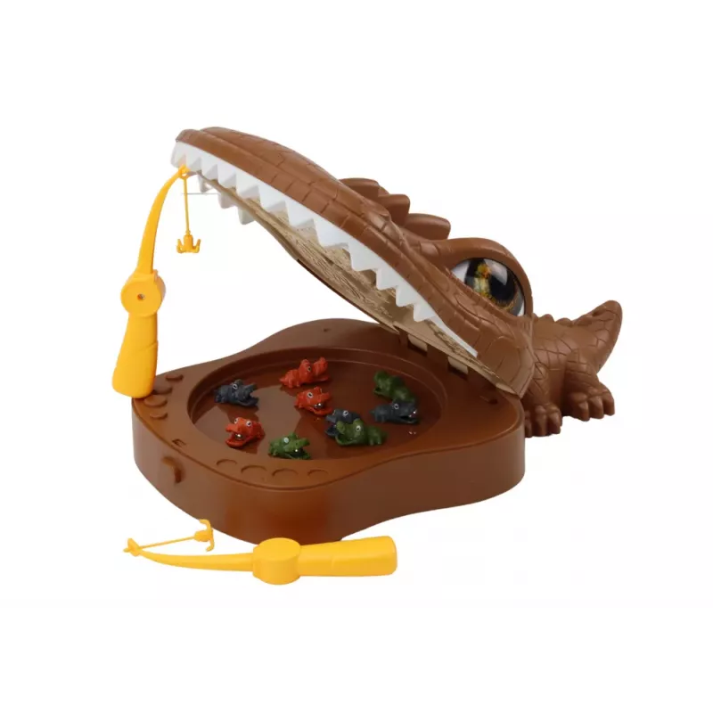 LEAN TOYS Crocodile Fishing Game Magnetic Brown Crocodile
