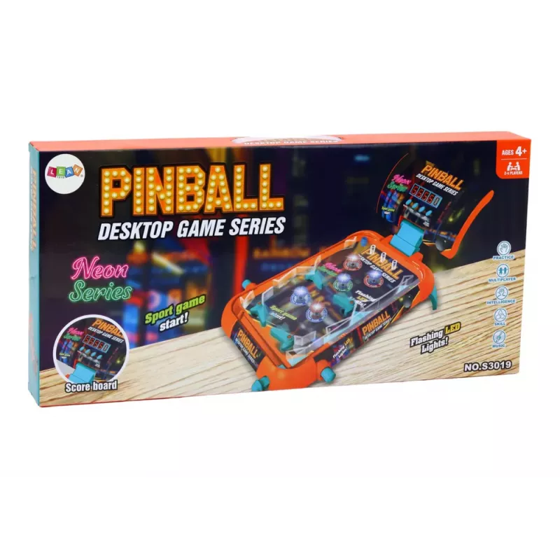LEAN TOYS Pinball Arcade Game mit LED-Leuchten, Soundeffekten und Anzeigetafel