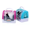 LEAN TOYS Interaktiver Plüsch-Panda im pink-blauen Transporter