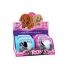 LEAN TOYS Interaktiver Plüsch-Panda im pink-blauen Transporter