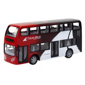 LEAN TOYS Doppeldeckerbus ferngesteuert RC Lichter 1:24 Rot