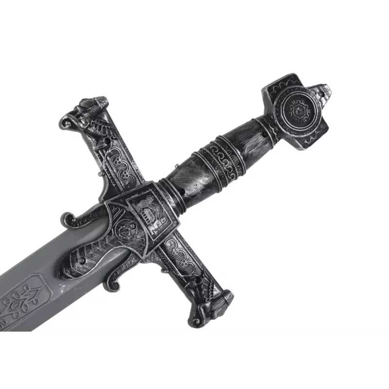 LEAN TOYS Warrior Schwert mit verziertem Griff und Soundeffekten 80cm x 18cm x 3cm