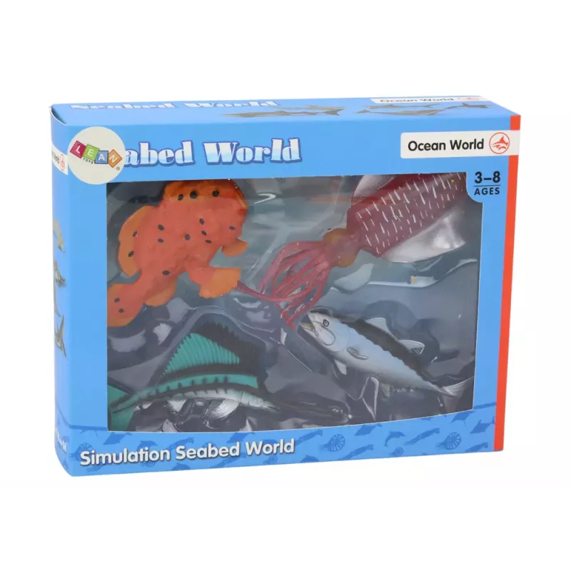 LEAN TOYS Figuren-Set Meerestiere Ozeanfische Tintenfisch 4 Teile