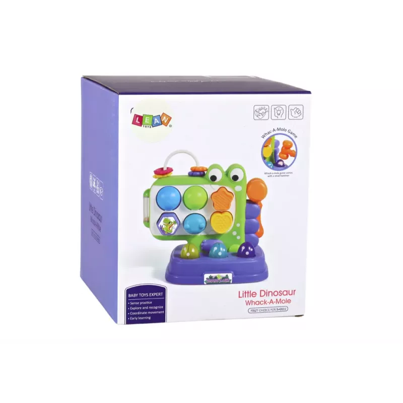 LEAN TOYS Dinosaur Educational Panel Whack-A-Mole Sorter Game For Children Purple