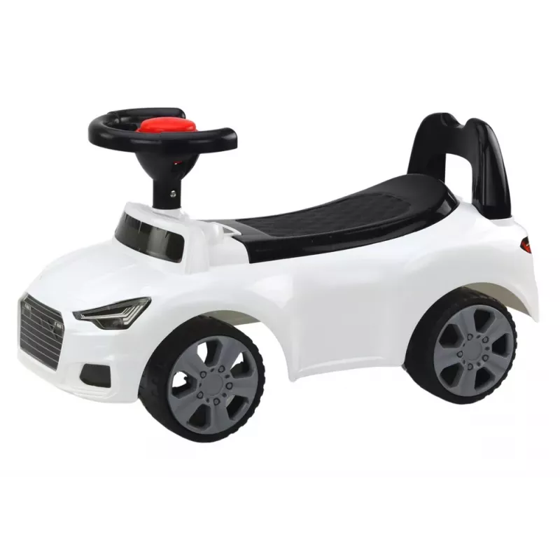 LEAN CARS Kinderauto mit Rückenlehne QX-3396 Hupe Aufbewahrungsbox Weiß