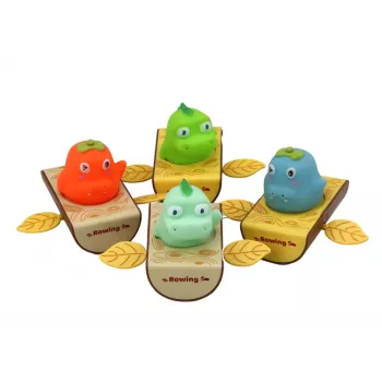 LEAN TOYS Aufzieh-Badespielzeug Dinosaurier im Boot