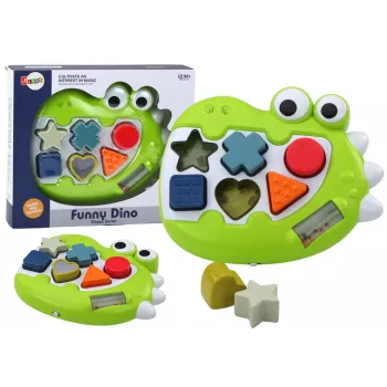 LEAN TOYS Sensorischer Dinosaurier-Sortierer mit Melodien Puzzle für die Kleinsten