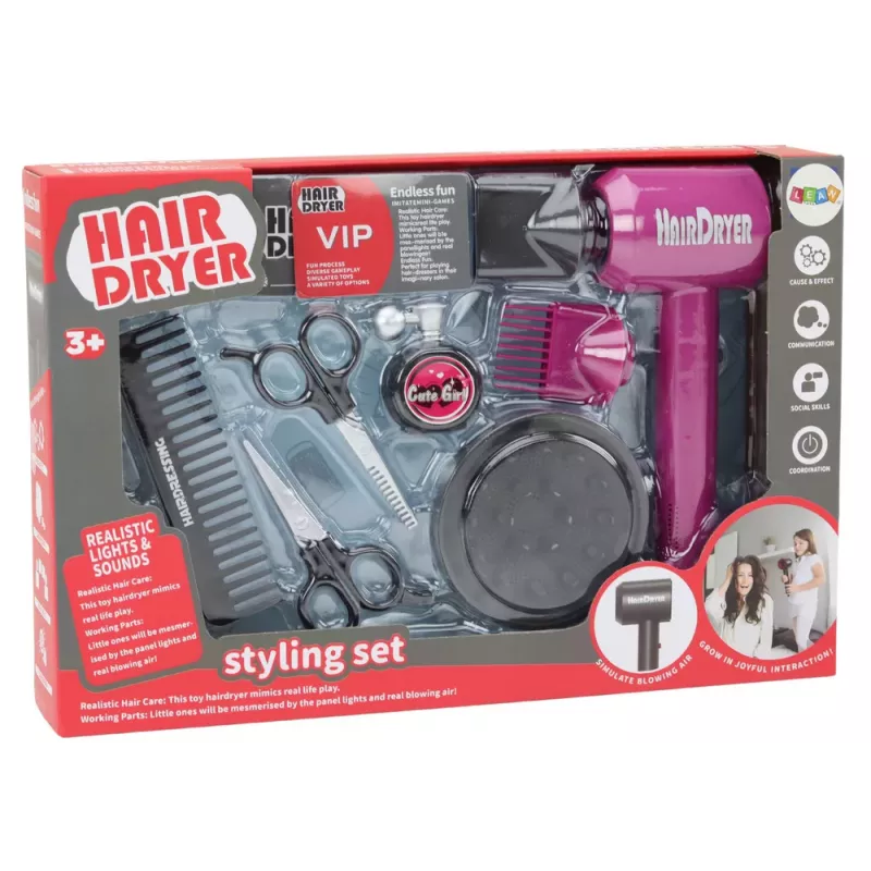 LEAN TOYS Friseurset Beauty Salon Friseur Föhn 10-teilig