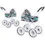 LEAN TOYS Puppenwagen Große Räder Klappbar Zebra Türkis