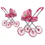 LEAN TOYS Puppenwagen Große Räder Klappbar Pink Muster