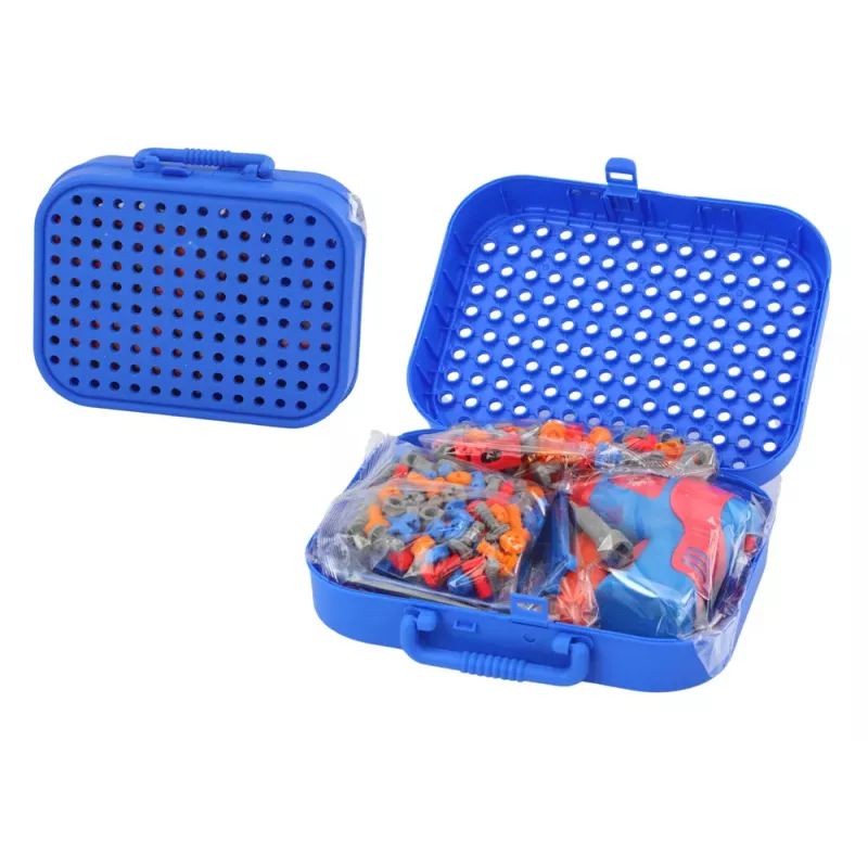 LEAN TOYS Koffer-Set DIY Puzzle Bausteine Weltraum Schraubendreher 228 Teile