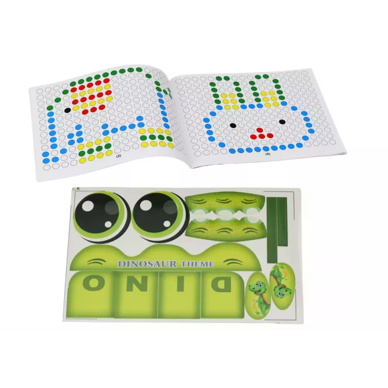 LEAN TOYS Pädagogisches Magnetbrett Dinosaurier-Pad-Puzzle Grüne Perlen