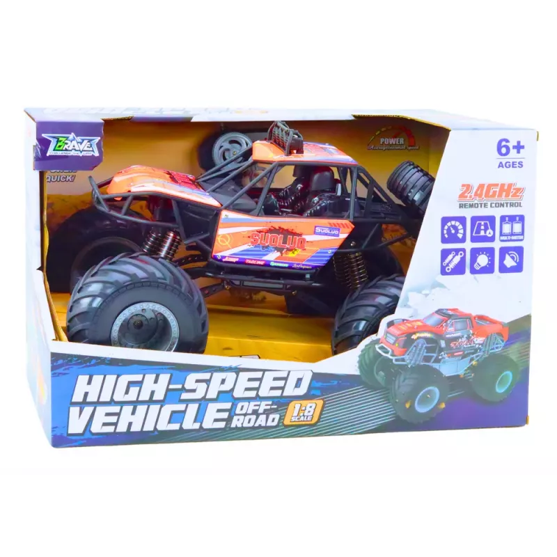LEAN TOYS Offroad-Fernsteuerungs-RC-Car 1:8 Stoßdämpfer Orange