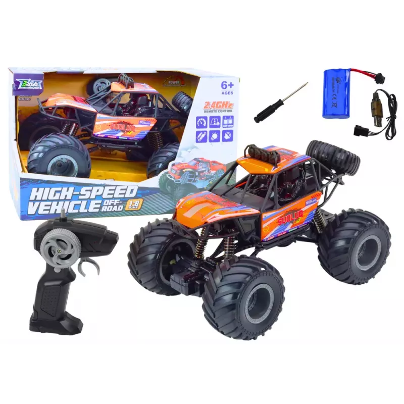 LEAN TOYS Offroad-Fernsteuerungs-RC-Car 1:8 Stoßdämpfer Orange