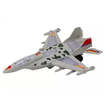 LEAN TOYS Militärjäger F35 mit Fahr-, Licht- und Soundeffekten Grau