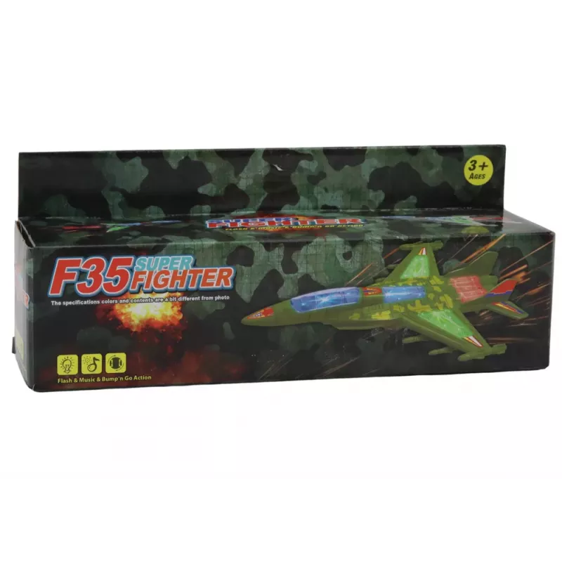 LEAN TOYS Militärjäger F35 mit Fahr-, Licht- und Soundeffekten Grau