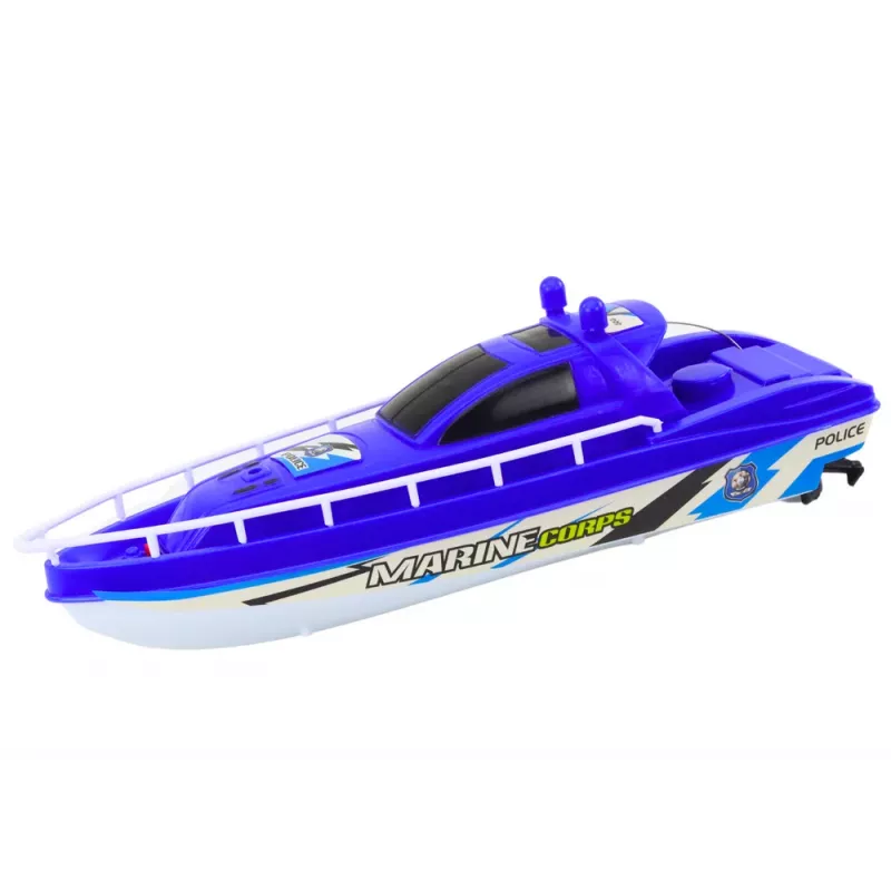 LEAN TOYS Fernbedienung Polizeiboot RC Blau 27MHz