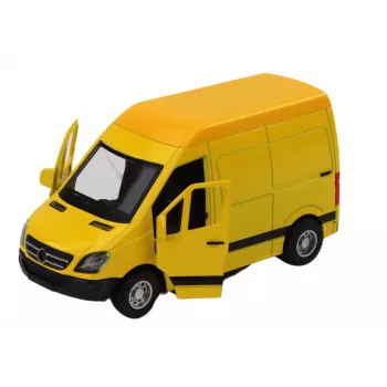 LEAN TOYS Delivery Car 1:32 Lights Sounds Red Black Yellow White