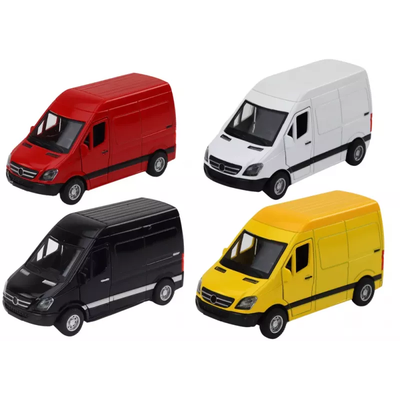 LEAN TOYS Delivery Car 1:32 Lights Sounds Red Black Yellow White