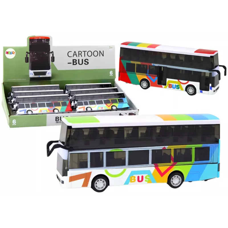 LEAN TOYS Doppeldeckerbus mit Metallantrieb, bunten Lichtern und Geräuschen