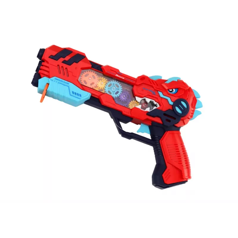 LEAN TOYS Gun Projector Dinosaur Lights Sounds Blue Red