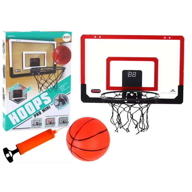 LEAN TOYS Basketball-Brett, elektronischer Korb, Punktezähler, Soundeffekte