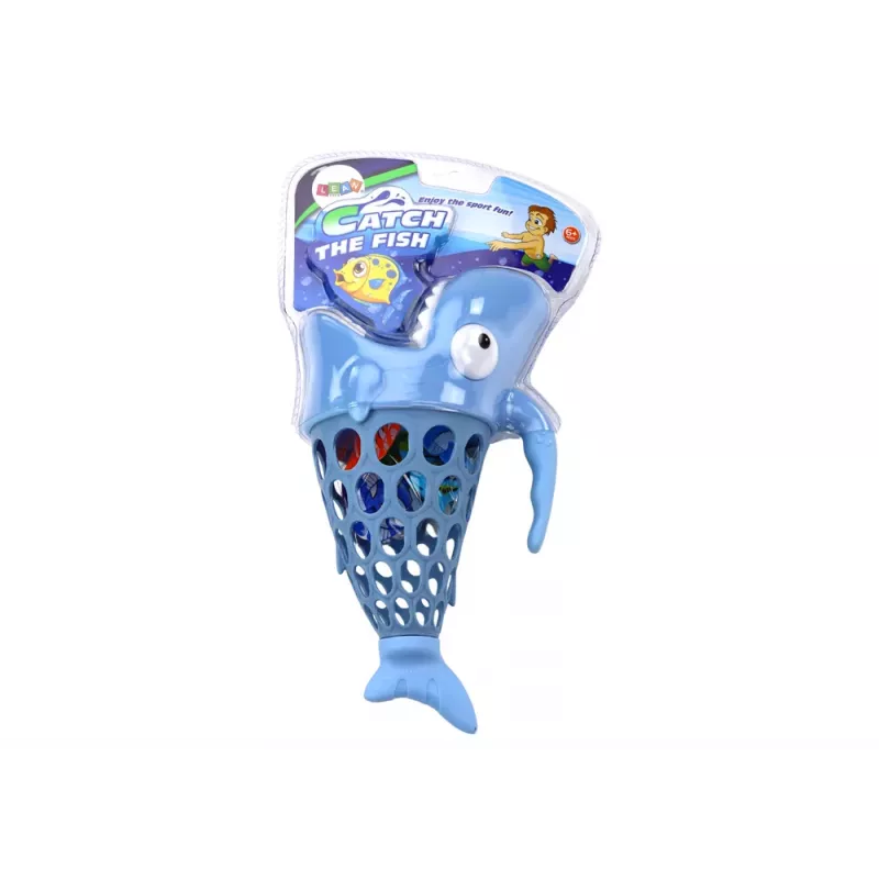 LEAN TOYS Fishing Basket Shark Fish Holder Blue