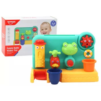 LEAN TOYS Kinder-Badespielzeug Brunnen Grinder Frosch Wasserhahn