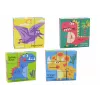 LEAN TOYS Lernpuzzle 6in1 Würfelpuzzle 6 Bilder Dinosaurier 9 El.