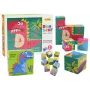 LEAN TOYS Lernpuzzle 6in1 Würfelpuzzle 6 Bilder Dinosaurier 9 El.