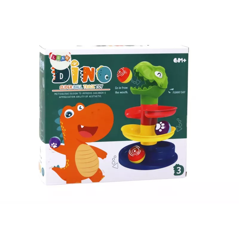 LEAN TOYS Educational Slide For Balls Sorter Green Dinosaur