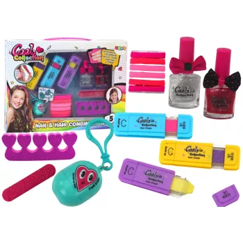 LEAN TOYS Haarfärbeset, Nagellack, Lippenbalsam - Kinder-Kosmetikspielset