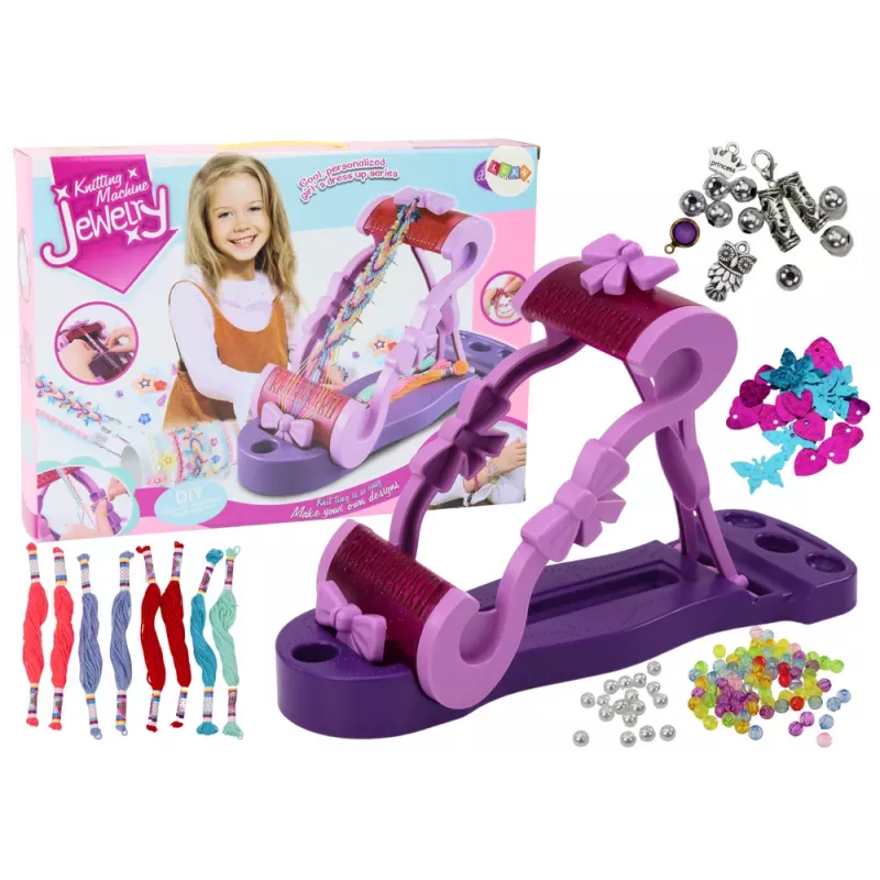 LEAN TOYS Kreatives Schmuckherstellungsset mit Stickgarn und Perlen