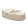 LEAN TOYS Babypuppe in Trage mit Hasen-Outfit, Beige