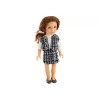 LEAN TOYS Steffi Love Puppe in eleganter Karokleidung, braunes Haar