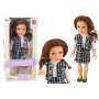 LEAN TOYS Steffi Love Puppe in eleganter Karokleidung, braunes Haar