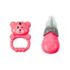 LEAN TOYS Puppe im hellrosa Kleid mit Pipi-Funktion, Fläschchen und Rassel