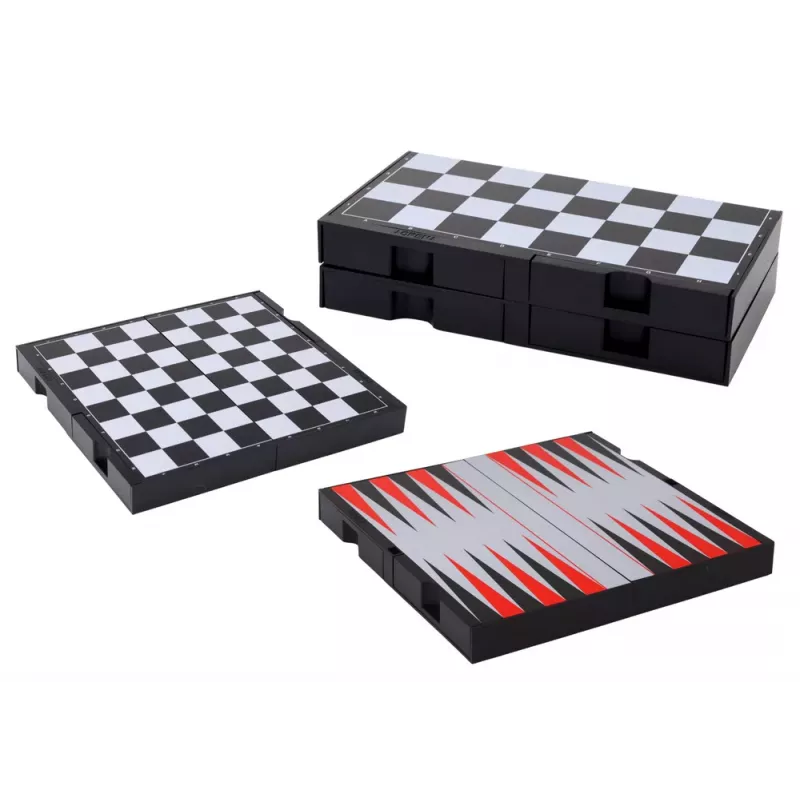 LEAN TOYS 3in1 Spielset Magnetisches Brett Schach Dame Backgammon