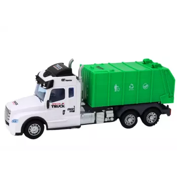 LEAN TOYS ferngesteuerter Müllwagen RC grün Lichter Geräusche