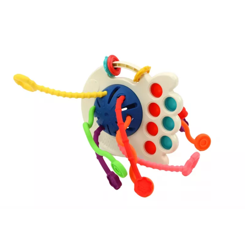 LEAN TOYS Bunter Oktopus Beißring Sensorikspielzeug für Babys